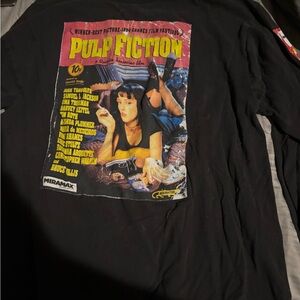 Vintage Black Pulp Fiction Graphic Long Sleeve T-Shirt